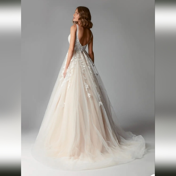 Size 30 Azazie Sorella Wedding Dress (Diamond White over Champagne) - Picture 2 of 8